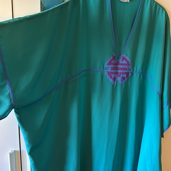 Bill Tice for Saks Fifth Avenue 1970’s Asian Inspired Caftan Very Good Vintage - Picture 14 of 17
